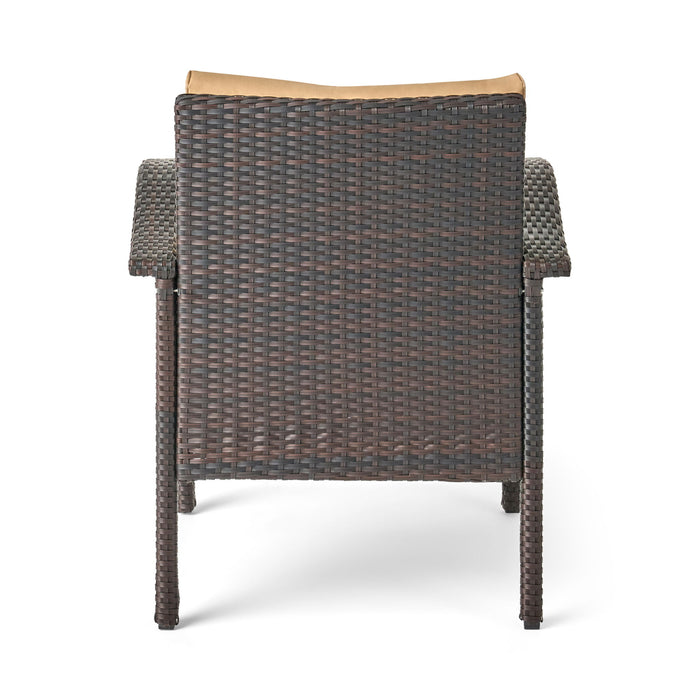 Honolulu - Club Chair (Set of 2) With Weather Resistant Wicker And Cushions - Brown / Tan
