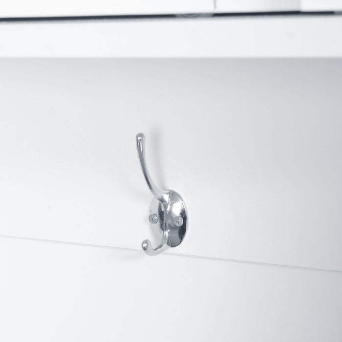 Modern Wide Hall Tree With Coat Rack, 3 Shelves And Drawers, 3 Sturdy Hooks