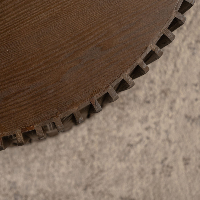 Cylindrical Coffee Table With Vertical Texture Relief