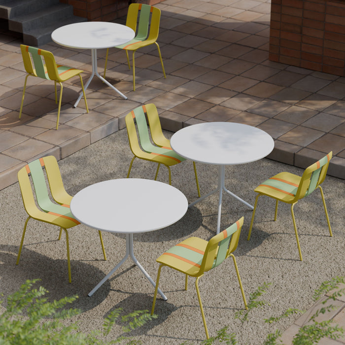 Modern Striped Blocking Single Chairs, Waterproof And Fade Resistant (Set of 4)