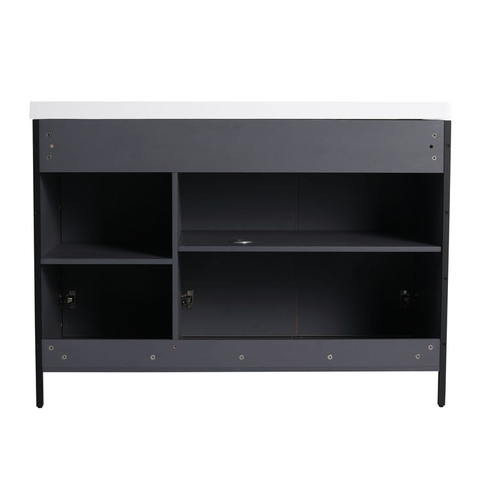 Modern Freestanding Bathroom Vanity With Resin Sink & Soft Close Cabinet Doors