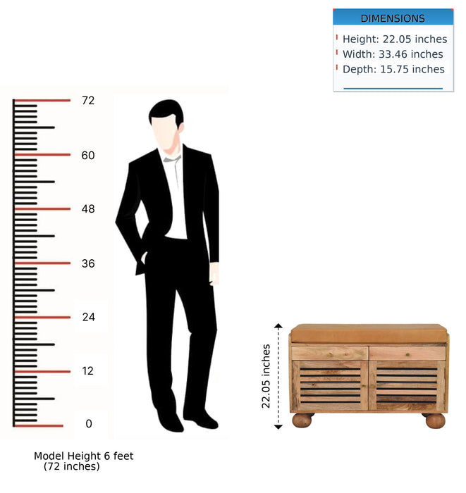 Shutter Shoe Rack With 2 Drawers - Beige