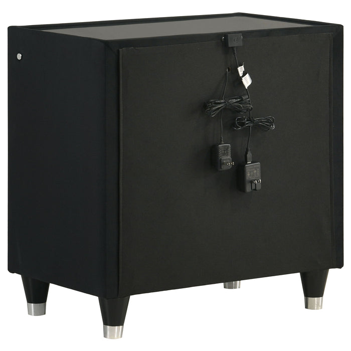 Ravenne 4-piece Velvet Upholstered California King LED Bedroom Set Black