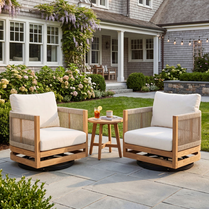 Outdoor Swivel Base Chair & Cushions