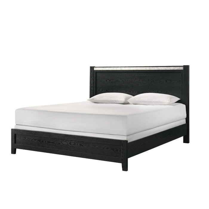 Contemporary Panel Bed With Accents