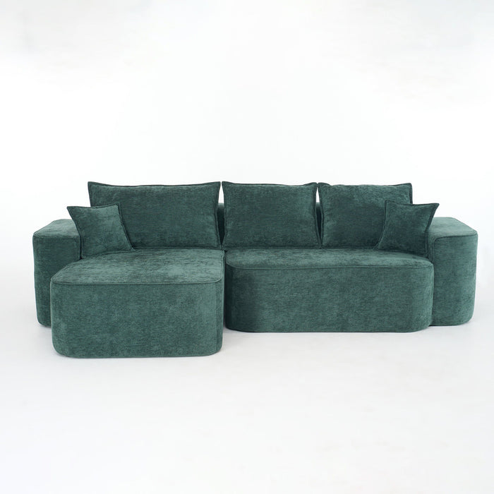 L-Shaped Sectional Sofa Couch With Chaise, Extra Deep Seats