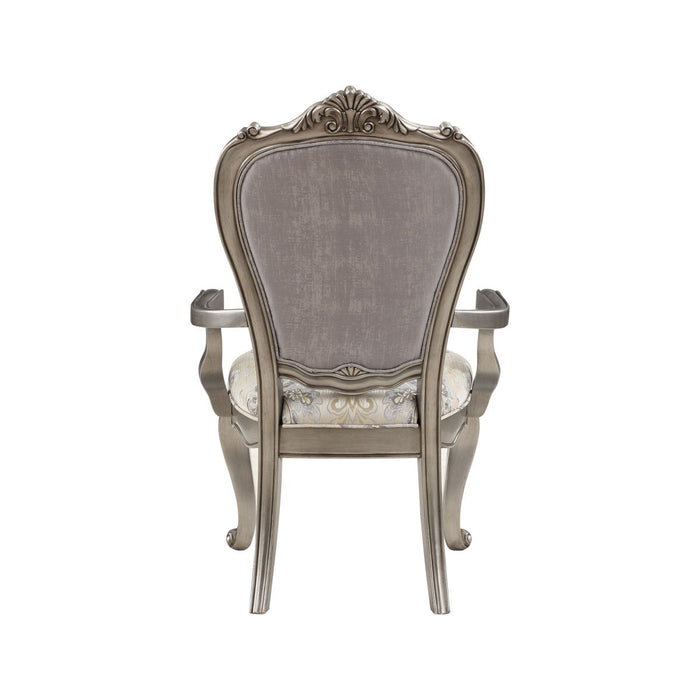 Acme Ariadne Side Chair (Set of 2) Velvet & Antique Plantinum Finish