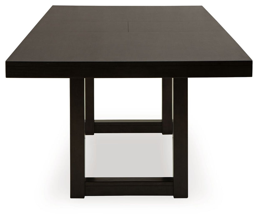 Neymorton - 7 Pc. - Rectangular Extension Table, 6 Side Chairs - Dark Grayish Brown