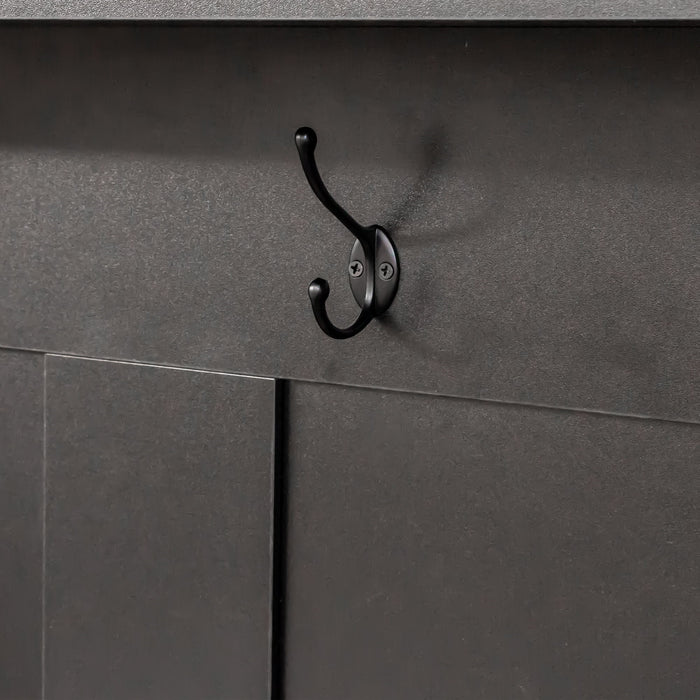 Farmhouse 4 In 1 Hall Tree With Wood Grain Bench And Top