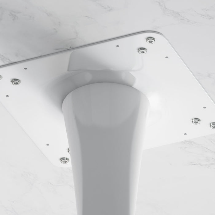 Hexagonal Coffee Table With Printed Marble Top And Base - White Marble