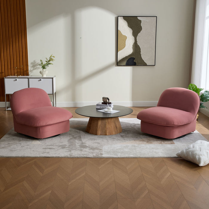 Pumpkin Shaped Swivel Accent Chair, 360 Degree Rotation For Living Room