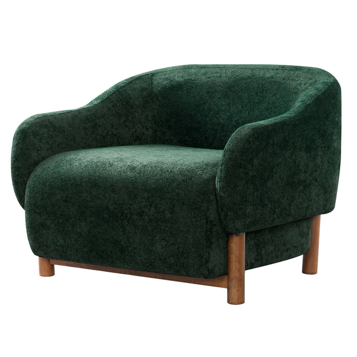 Modern Accent Chair With Recessed Arms And Tight Back