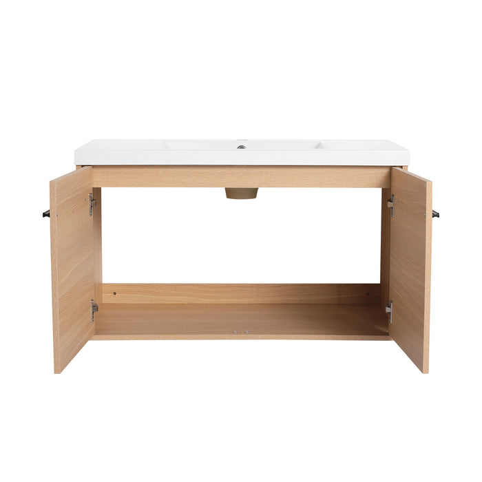 Bathroom Vanity Set With Resin Countertop Sink, 2 Doors