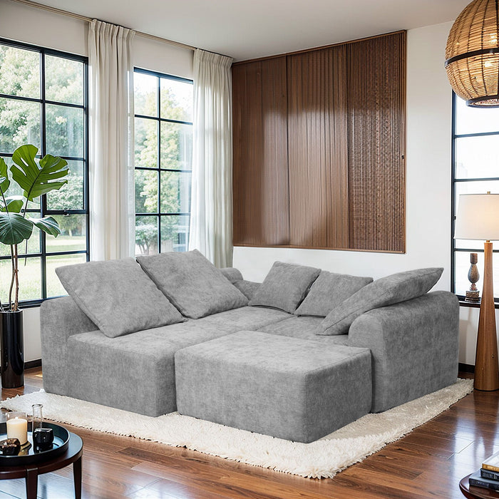 Modern L Shaped Sectional Sofa With Adjustable Configurations