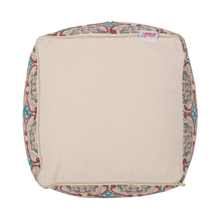 Amelia - Handcrafted Fabric Pouf, Rustic Elegance - Multicolored