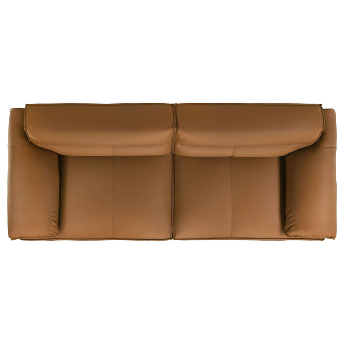 Buxton 2-piece Leather Upholstered Sofa Set Orange