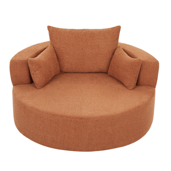 360° Swivel Accent Barrel Chair With 3 Removable Pillows For Living Room