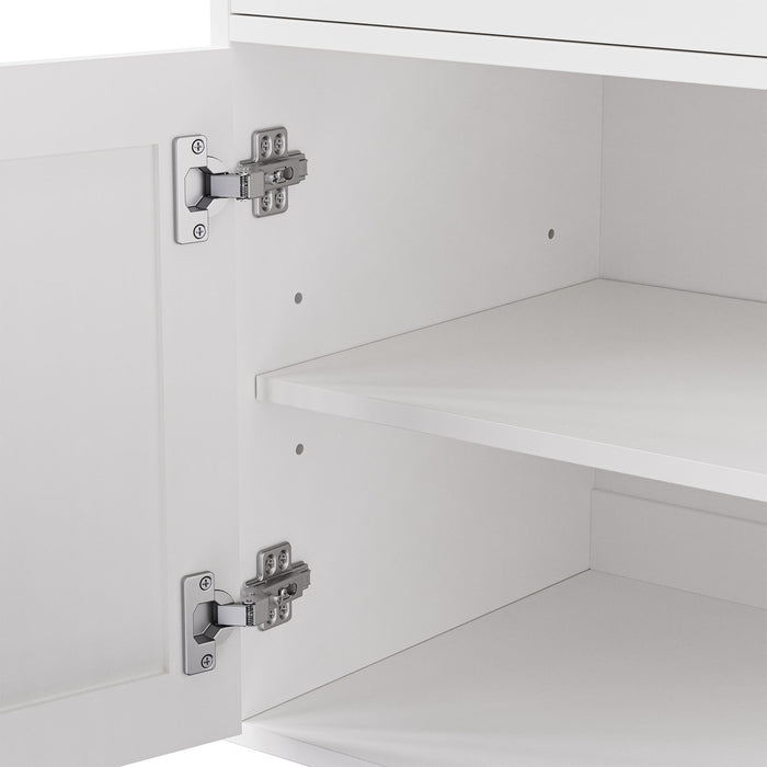 Farmhouse TV Stand With Solid Wood Gourd Shaped Legs For TVs Up To 70"