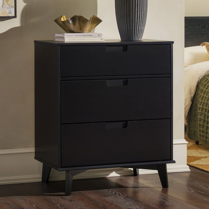 Mid Century Modern 3 Drawer Dresser - Black