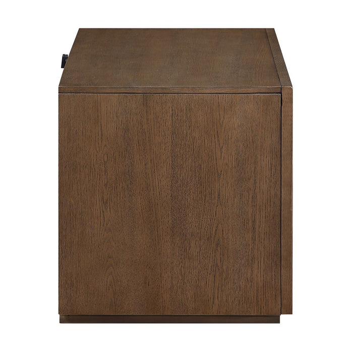 Leanna - Nightstand With Wood Top - Brown Oak