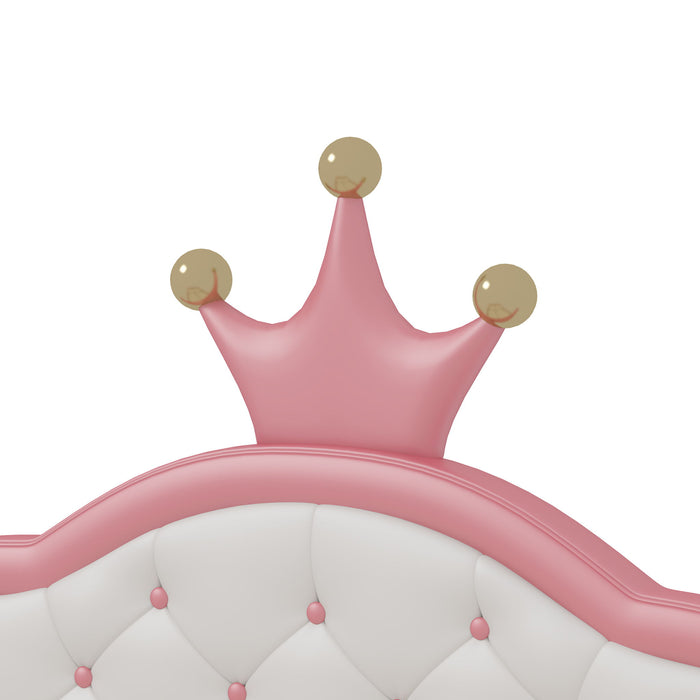 Lovely Crown Fantasy Princess Bed With Tufted Headboard