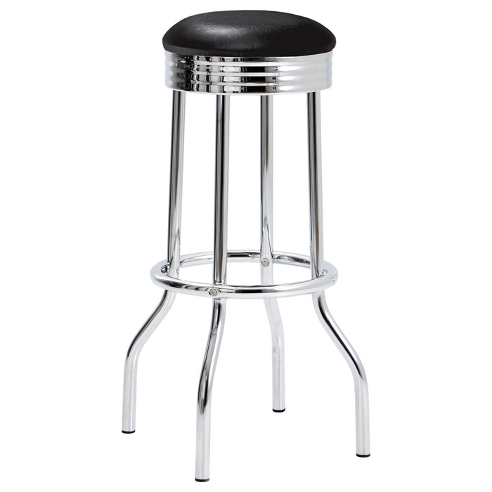 3 Piece Round 1950S Bistro Pub Bar Table Set - Black