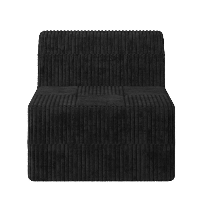 Modern Minimalist L Shape Modular Sectional Sofa, Sleeper Corduroy Couch