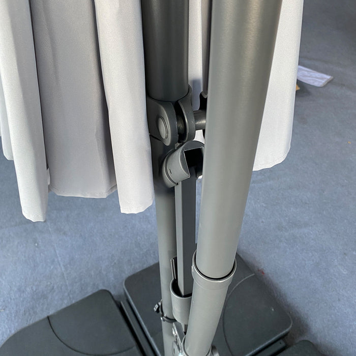 10 Ft Offset Cantilever Patio Umbrella With Crank And Tilt Adjustment For Pool, Deck, And Garden - Gray