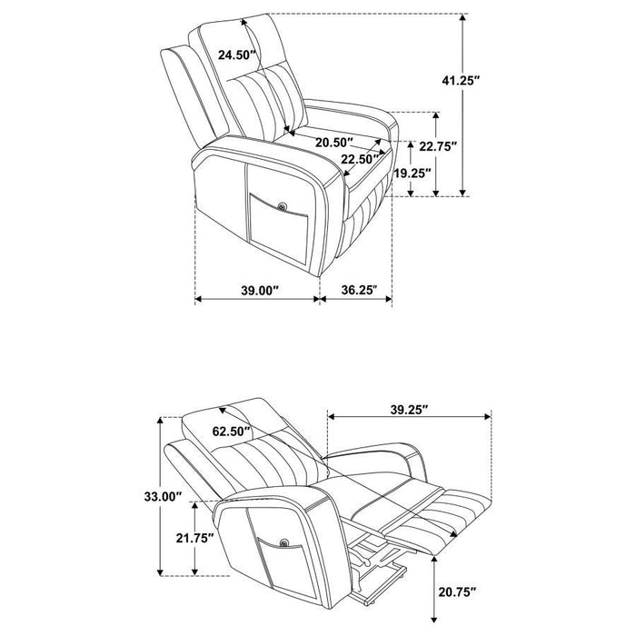 Raelynn - Upholstered Track Arm Recliner