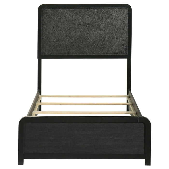Cavelle 51-inch Upholstered Twin Panel Bed Black