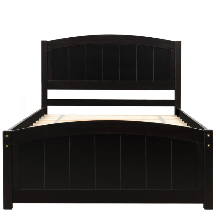 Platform Bed & Headboard, Footboard And Wood Slat Support