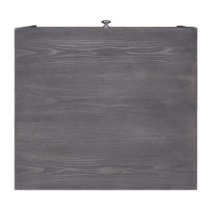 Iban - End Table - Gray Oak & Chrome