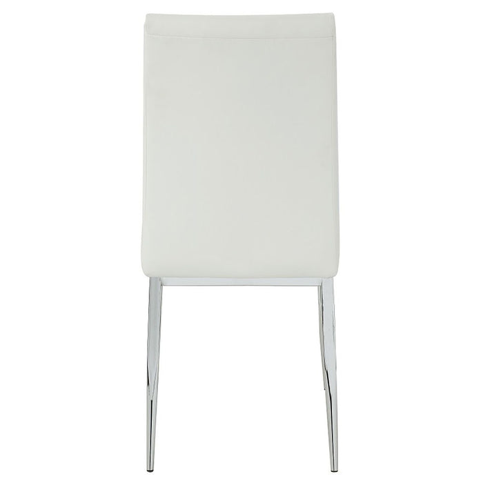 Kamaile - Side Chair (Set of 2) - Beige Synthetic Leather & Chrome