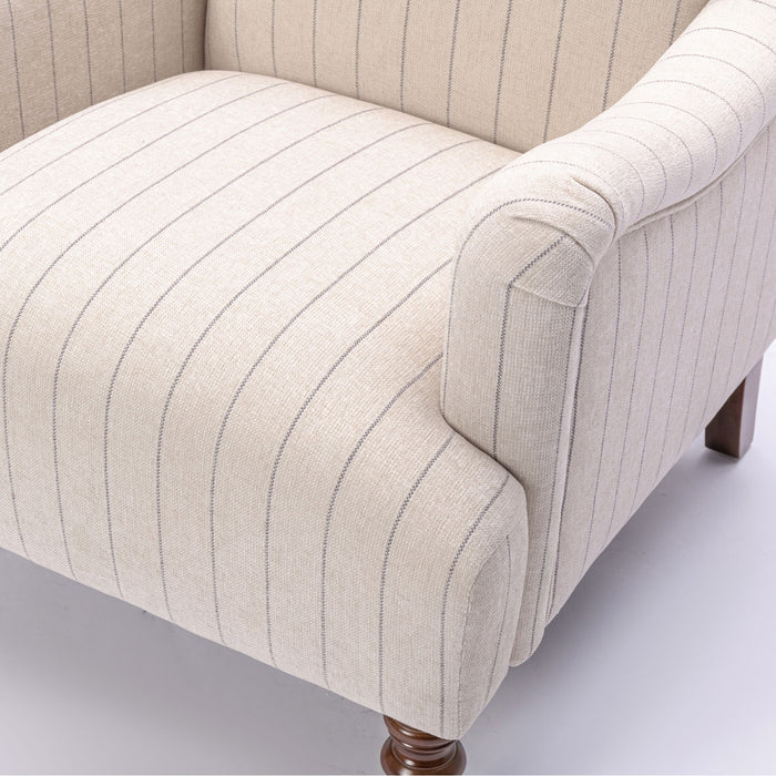 Sylvia - Striped Arm Chair - Natural