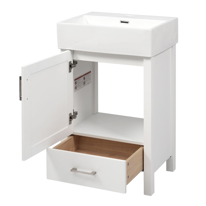 Bathroom Vanity With Sink, Frame And Drawer