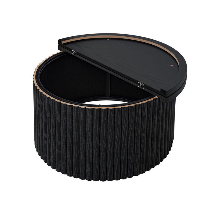 Coffee Table, Round Coffee Table, Modern Side Tables Accent End Table For Living Room, Apartment - Black