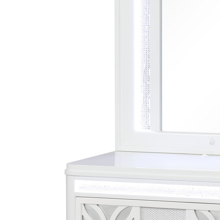 Abigale - Nightstand Top Mirror With LED Lighting (Only Mirror Top) - White