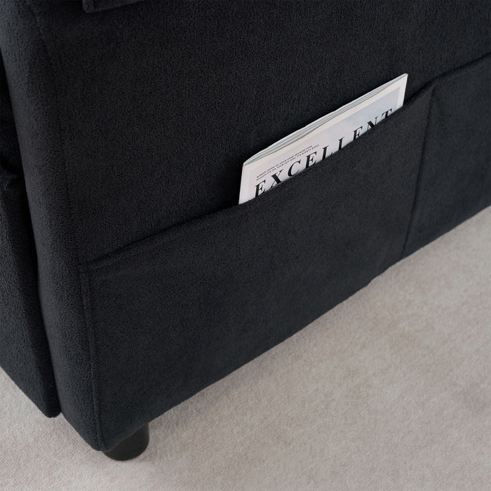 Convertible Pull Out Sofa Bed Queen Size, 3 In 1 With Side Storage