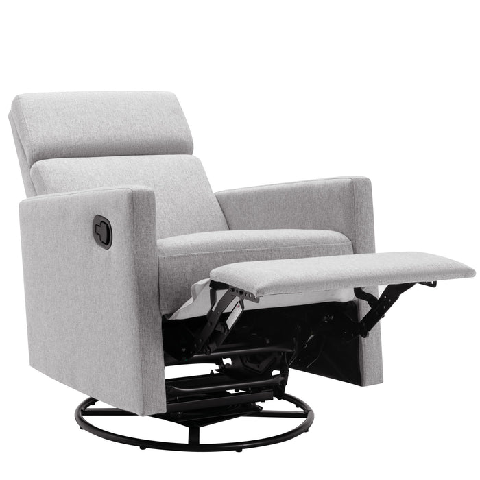 Modern Upholstered Rocker Nursery Chair Plush Seating Glider Swivel Recliner Chair