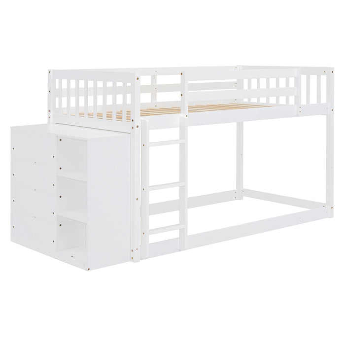 Bunk Bed With 4 Drawers And 3 Shelves