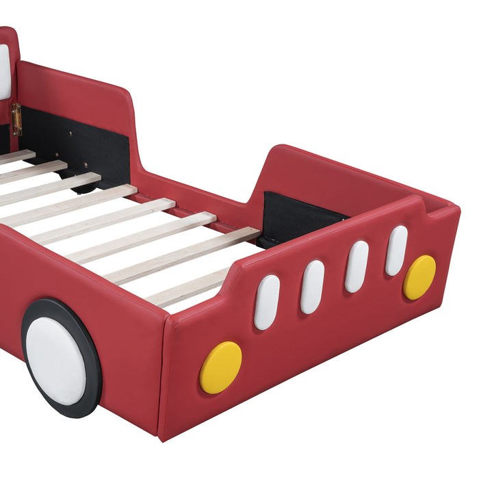 Race Car Shaped Platform Bed With Wheels