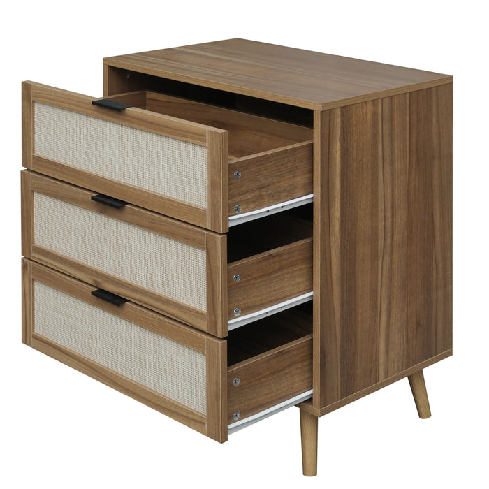 3 Drawer Cabinet, Suitable For Bedroom, Living Room, Study - Walnut