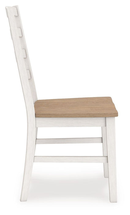 Purlaney - Dining Room Side Chair (Set of 2) - Antique White / Natural