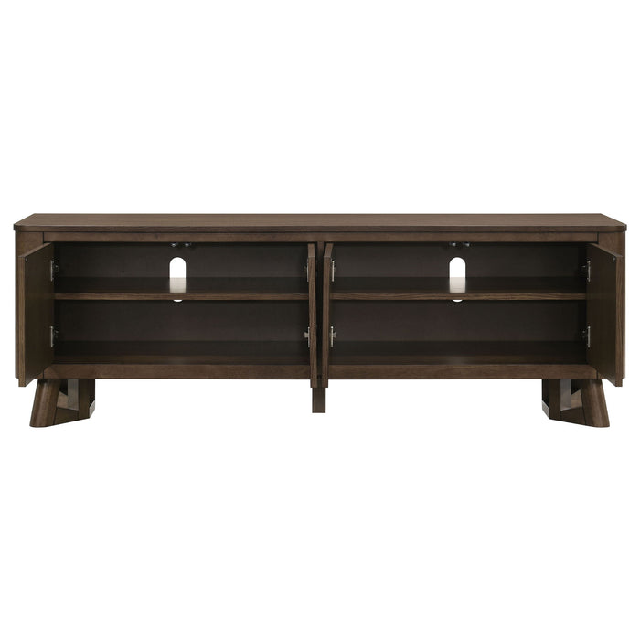 Trotter 71-inch 4-Door Wood TV Stand Media Console Brown
