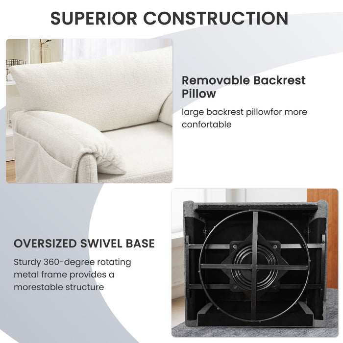 Oversized Swivel Armchair Modern Chair & Single Sofa Lounge, Comfortable Seating For Living Room