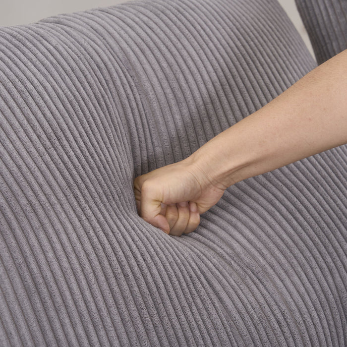 Modular Sectional Sofa With Extra Wide Cushion, USB / Type C Charger, Petal Armrest