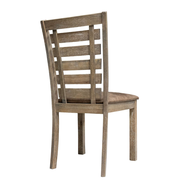 Dining Chairs Modern Farmhouse Rustic Look Distressed Design Ladderback Solid Wood (Set of 2) - Grayish Brown