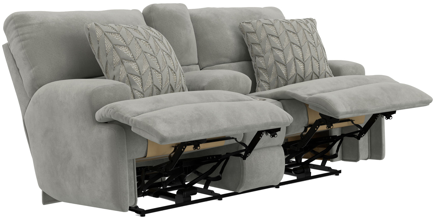 Renaldo - Power Console Loveseat With Zero Gravity Recline - Stone