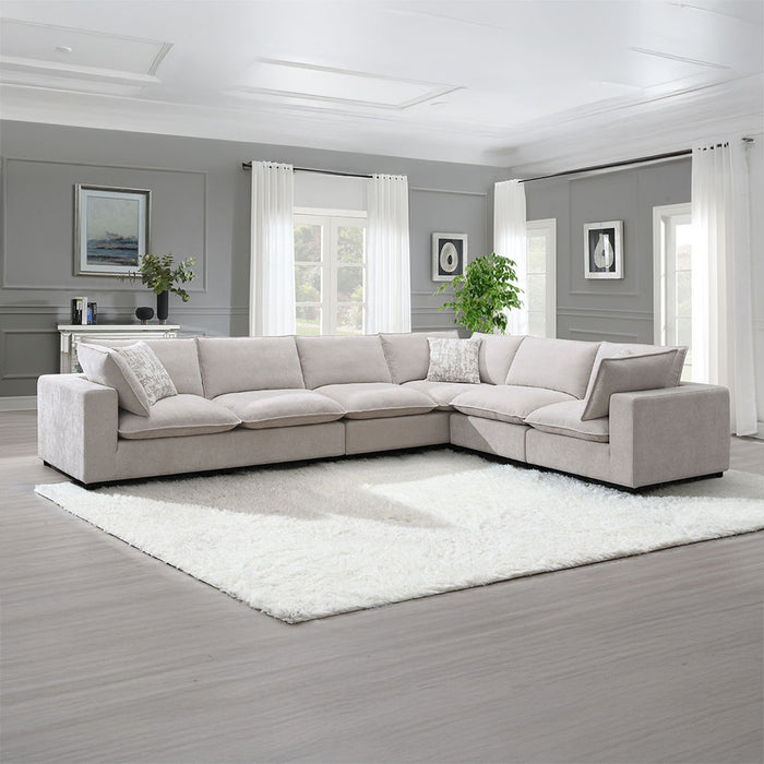Marisa - Modular RF Loveseat With 2 Pillows - Beige Boucle