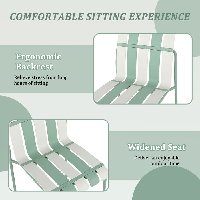 4 Piece Set Of Modern Color Block Designed Single Chairs With Folding Square Table